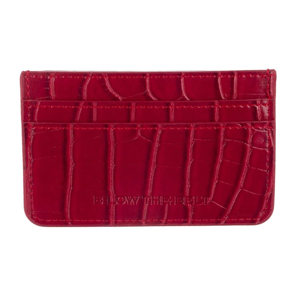 B-Low the Belt Croc-Embossed Red Card Case